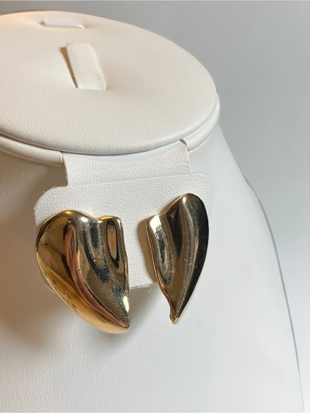 Vintage Gold Tone Asymmetrical Stud Earrings CC X